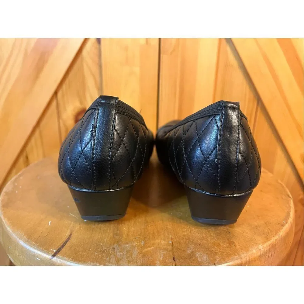 Jaclyn Smith Women's Alba Black Wedge Heel Shoes  Size 9